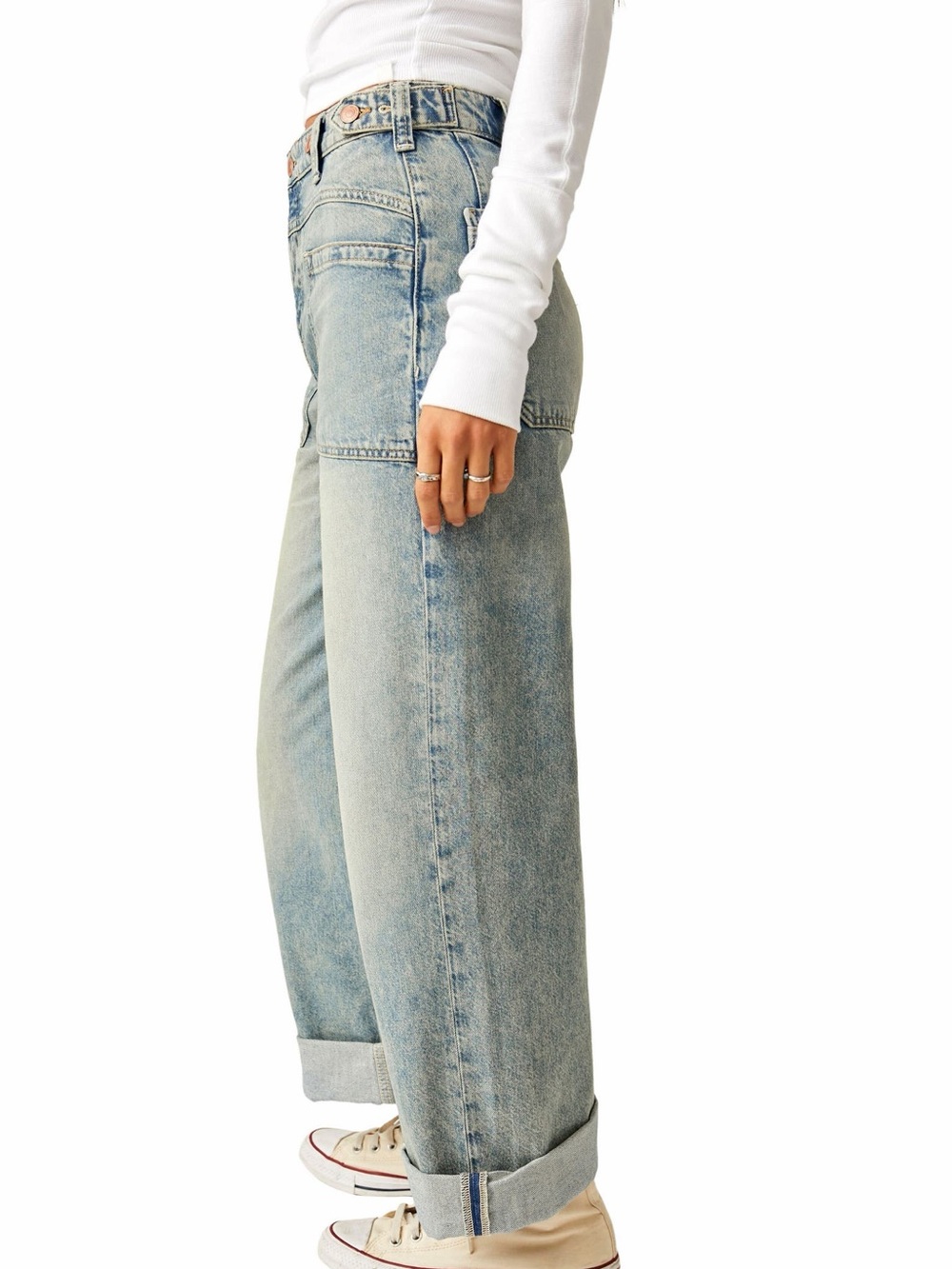 We the Free Palmer Cuffed Baggy Jeans Size 28 - Picture 3 of 8